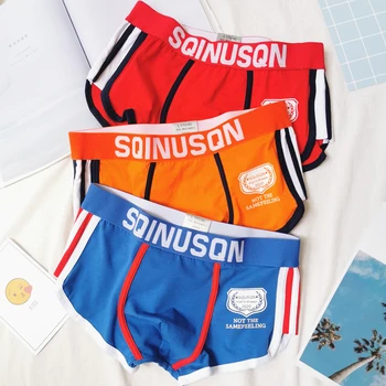 

Men Boxer Stripe Solid Color Men Underwear Cotton Pouch Sports Style Fashion Simplicity Men Underwear Boxer Shorts 2020 Hot Sale