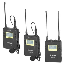ABKT-Saramonic Uwmic9 96-канальный Uhf Беспроводной петличный микрофон Системы два передатчика и один приемник для Dslr и Camcorde