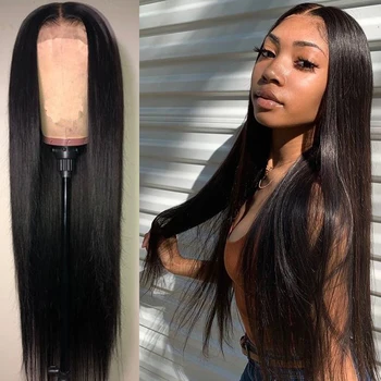 

13x3 Long Straight Human Hair Wigs For Women Bleached Knots Closure Wig Brazilian Remy Hair Lace Front Human Hair Wigs