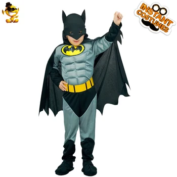 

Unique and Novel Muscle Batman Costume with Cool Handsome Hooded Cloak Hot Movie Superhero Cosplay Costume Halloween Set