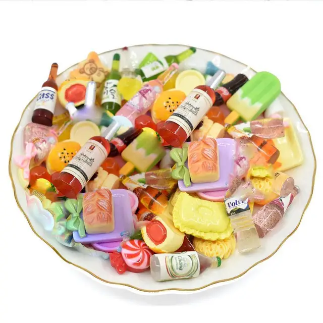 10Pcs/set Miniature Food Model Blind Bag DIY Cute Mixed Mini Supermarket Food Boys Girls Fun Surprise Blind Boxes Color Randomly 1