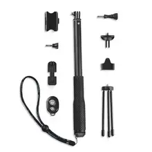 Bluetooth ручной монопод для селфи с Регулируемый монопод дистанционного управления Управление Беспроводной затвора с Корпус штатив-Трипод с креплением для GoPro Камера