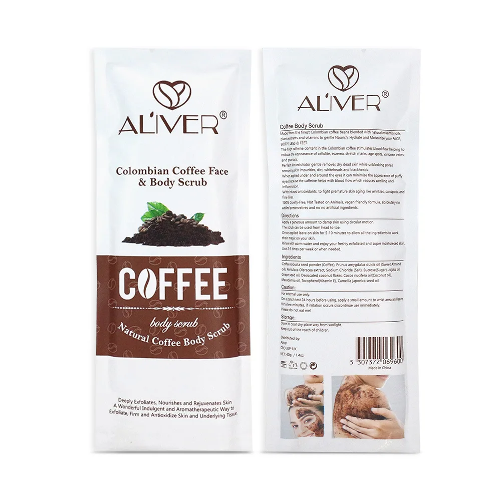 Cross border new aLIVER coffee scrub exfoliating to go dead skin deep clean body moisturizing spot 3