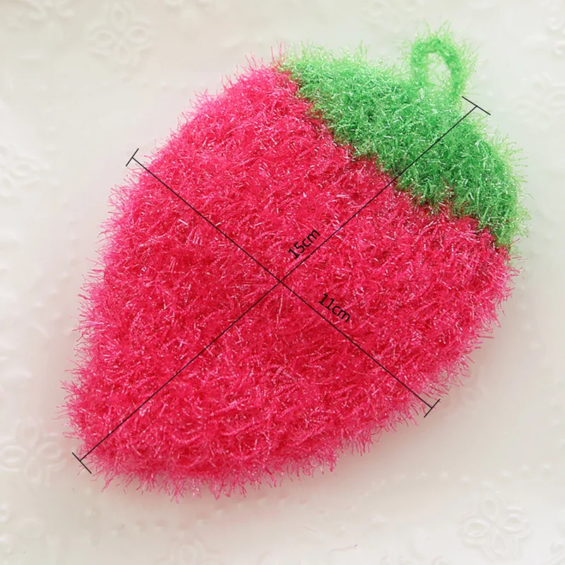 Cute Strawberry Bowl Pan Dish Sponge Fruit Scouring Dish Cloth Home Kitchen Cleaning Tool Soft Non-scratch Scrubber Towel kitchen towel cleaning cloth dish cleaning cloth dish cloth towel cleaning cloth microfiber dish cloth scrub pads cleaning sponges