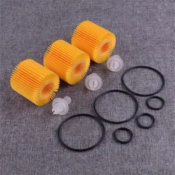 

DWCX 3Pcs Car Oil Filter Kit Fit for Toyota Avalon Camry RAV4 Sienna Scion Lexus ES350 GS350 04152-31090