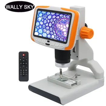 

200X 8 LED Digital Microscope 5 '' HD Display Screen Electron Microscope Video Microscope Biological Educational Kids Present