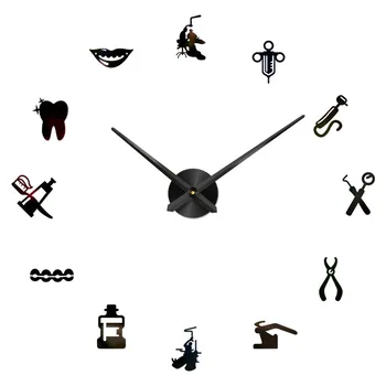 

DIY Wall Clock 3D Childish Animals Mirror Surface Sticker Cute Tools Pattern Circle Home Office Bedroom Decoration Clocks