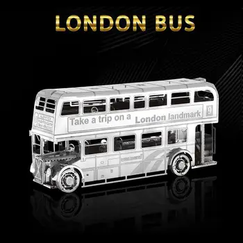 

3D Puzzle Metal Model Kit Car Toy Set London Bus Assembly DIY 3D Laser Cut Toys Prefabricated Puzzle Models Toys for Adults