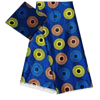 

2020 High qualit New Arrival Organza Silk Fabric 4yards+2 yards Ribbon Ankara Silk Fabric African Print M812-4