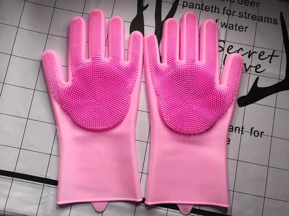 5/10 пар Кухня Силиконовые чистящие перчатки волшебные силиконовые блюдо моющиеся перчатки бытовой силиконовый резиновый блюдо моющиеся перчатки