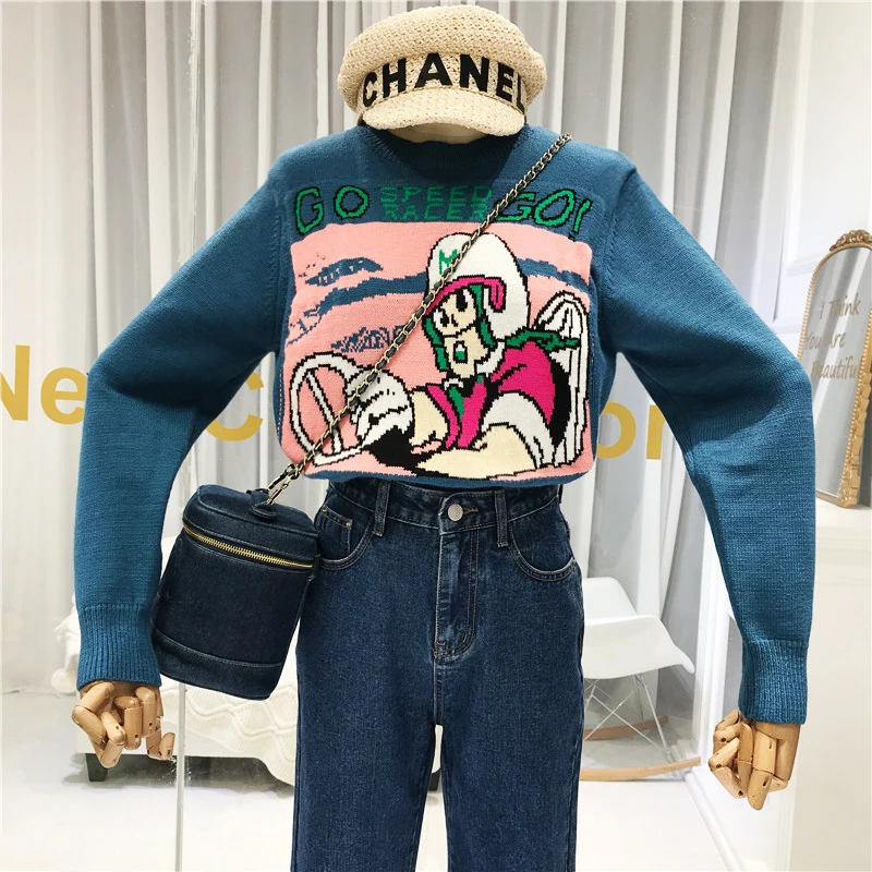 

Fashion Women's Free Knitted Sweater Fall Winter 2019 New Items Women's Sweater with A Pattern Women Winter Top Korean