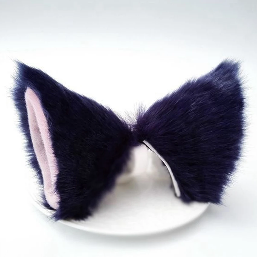 Men Women Halloween Christmas  Party Cosplay Accessory Cat Fox Long Fur Ears Costume Hair Clips Plush Ears Headwear anime halloween costumes