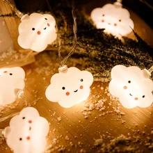 

LED the creative cloud smile pentagonal star light string of children bedroom tent birthday clouds hanging lamp decoration