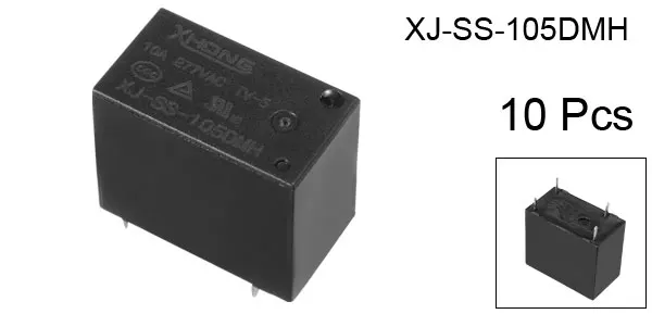 DC5V Coil 4Pin PCB Electromagnetic Power Relay, XJ-SS-105DMH 10A 277V AC 10Pcs