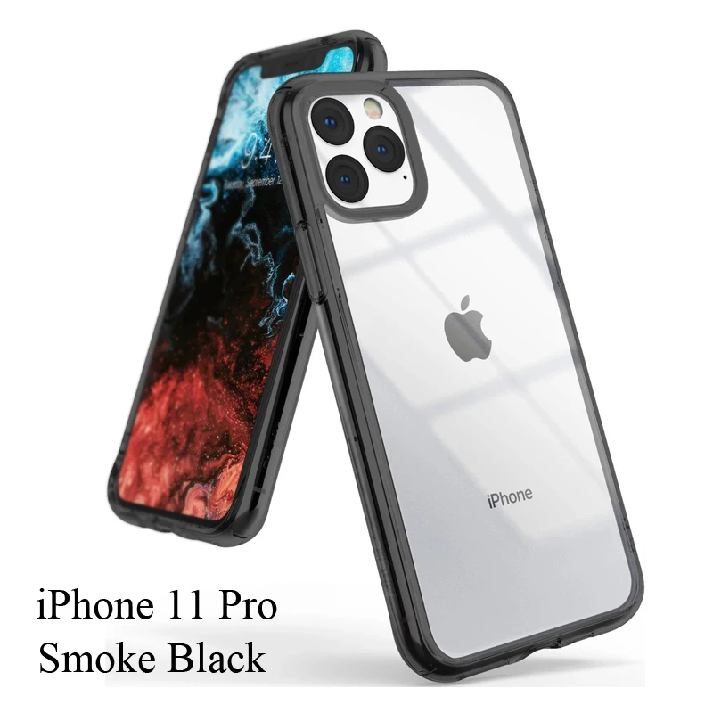Ringke чехол Fusion для iPhone 11 Pro, прозрачная задняя панель из поликарбоната и мягкая рамка из ТПУ, гибридный военный защитный чехол для нового iPhone - Цвет: Smoke Black 11 Pro