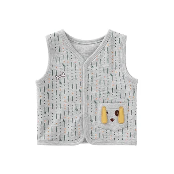 

Pureborn Toddler Infant Baby Vest Sleeveless Baby Jacket Cotton Cartoon Puppy Baby Coat Spring Autumn Baby Clothes