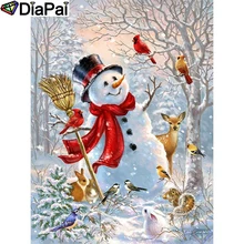 DIAPAI Алмазная картина "Снеговик птица олень" вышивка крестом на заказ фото алмаз, вышивка квадратными круглыми настенный Декор для дома A26744