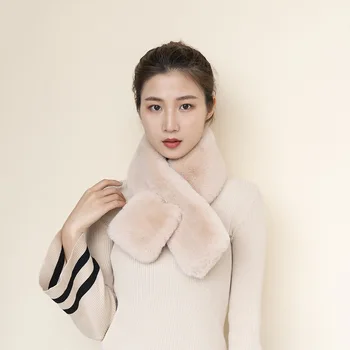 

Thermal Shawl Collar Elegant Lady Fake Rabbit Fur Collar Women Fur Scarf Warm Ring Wraps Winter Wear Women Casual Fashion Scarf