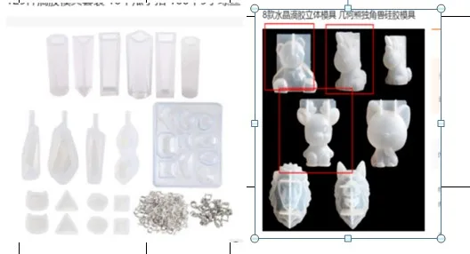 

3-132pcs Resin Casting Molds Jewelry Making Silicone Molds Metal Stirring Rods Droppers Measuring Cup Finger Cots Screw Eye Pins