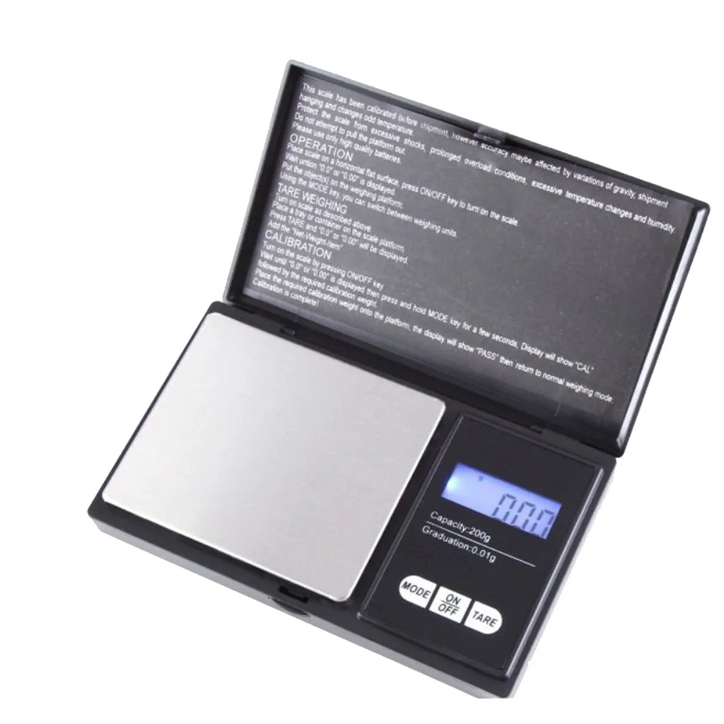 1 Pc Digital Scale 100/200/500/1000g High Precision 0.01g  LCD Jewelry Gold Balance Weight Gram for Kitchen Jewelry Drug