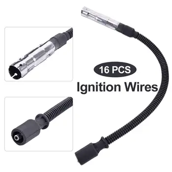 

16 Pcs 10.2mm Set Spark Plug Ignition Wire Cable Set Ignition Coil For Mercedes Benz C-Class E-Class ML