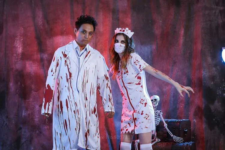 Halloween Horror Bloody Costumes For Adult Carnival Masquerade Party Couple  Cosplay Scary Male Doctor And Female Nurse Uniform - Cosplay Costumes -  AliExpress