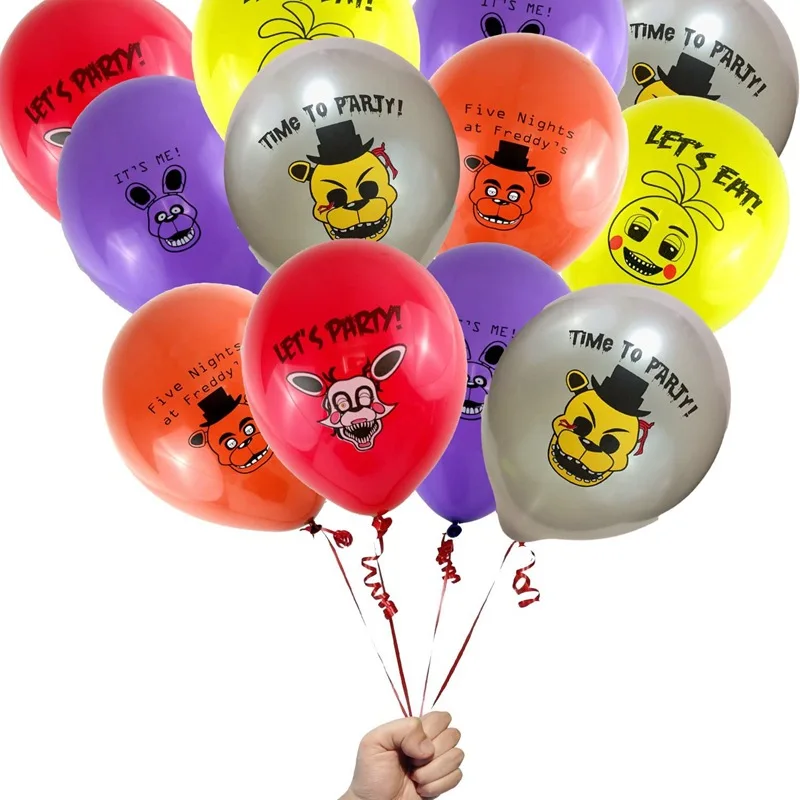 10Pcs/Lot 12inch Freddie Latex Balloons Fives Nightly Cartoon Colorful Printed Ballon Birthday Festival Factory Party Decoration | Дом и сад
