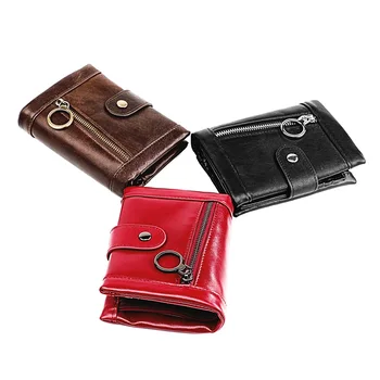 

Sundo Anti-theft Men Leather Wallet Male Purse Three Fold Men's Genuine Leather Wallet Change Bag RFID Credit Card Holder Purse