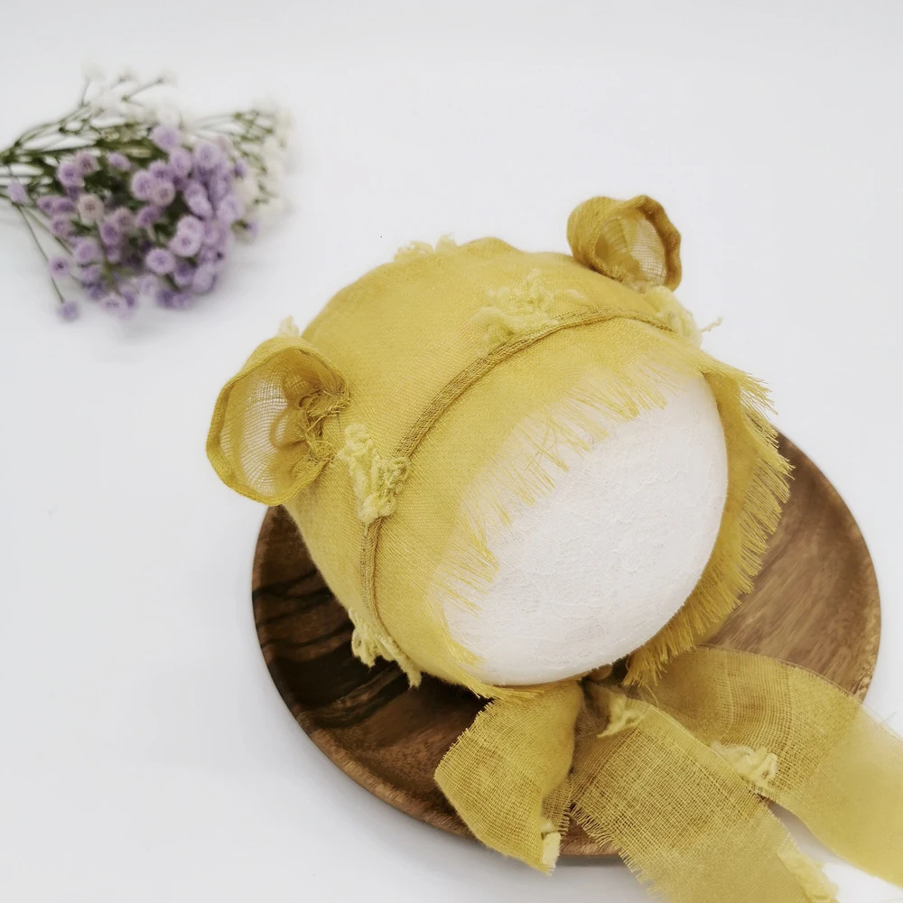 Don& Judy комплекты для фотосессии новорожденных из хлопка и льна, позирующая подушка+ накидка+ шапочка, реквизит для фотосессии новорожденных, аксессуары - Цвет: Yellow Hat