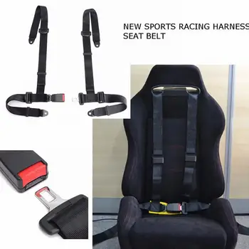 

1pc Universal Vehicle Seat Belt Sports Racing Harness 4 Point Fixing Mounting Quick Release Nylon Car Safety Racing Seat Belt