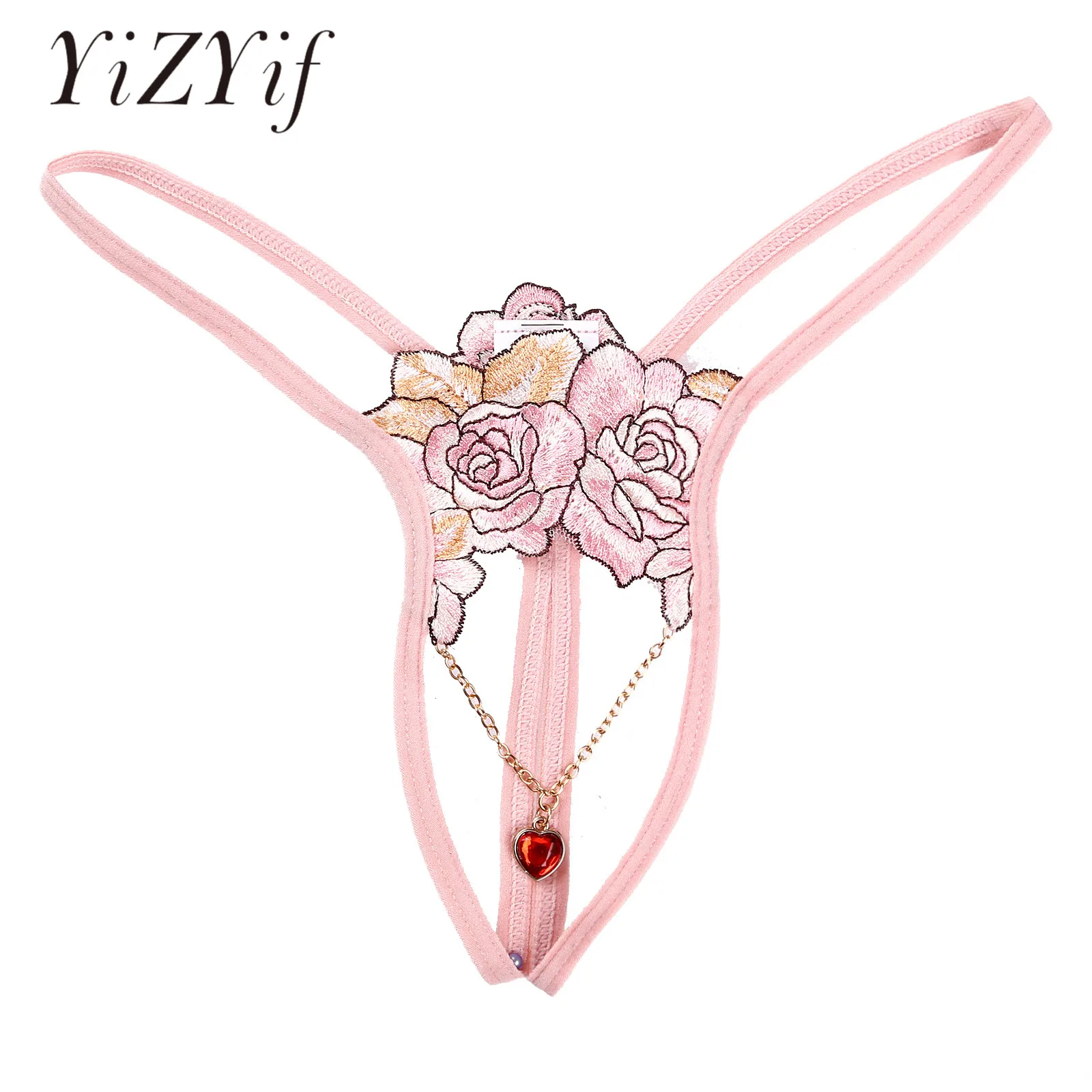 mens underwear Lingerie Mens Metal Chain Sissy Underwear Rhinestone Crotchless T-Back G-Strings Thongs Briefs Panties Open Butt Underpants