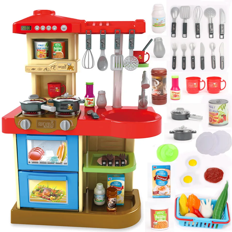 

Upgrade Board Large Size Model Play House Kitchen Toy Set with Light And Music Educational Early Childhood Toy
