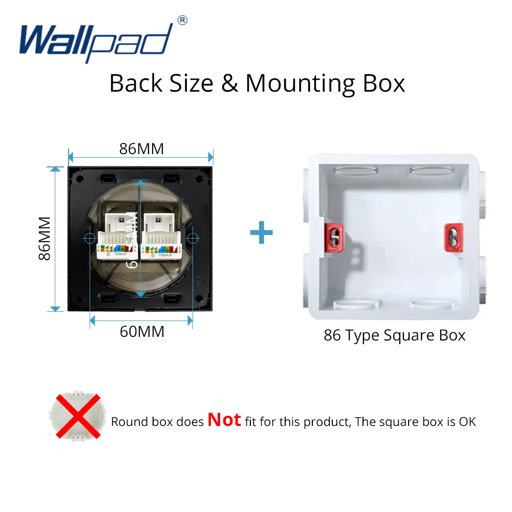 Wallpad 2 двойной Интернет данных Rj45 компьютерная розетка серый закаленное стекло панель стены слабый выход питания