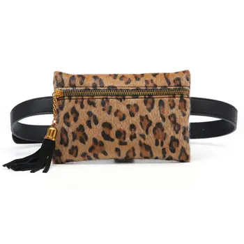 

Fashion Women Leopard Waist Fanny with Removable Belt Tassel Hip Pack Lady Casual Shoulder Bag Female Phone Pouch Chest Purse