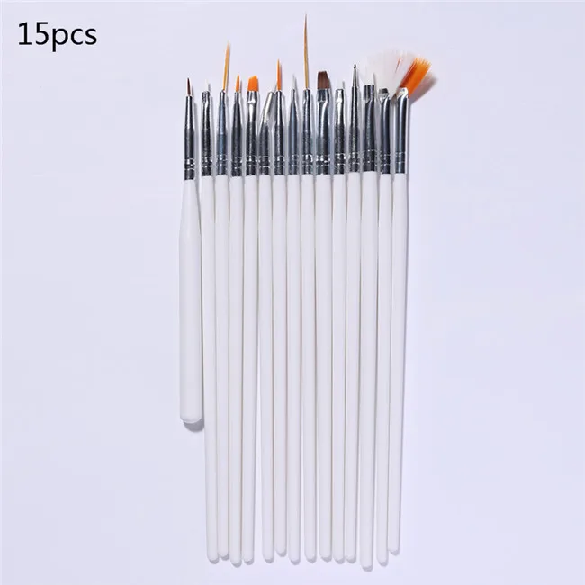 BORN PRETTY 1Pc Pink Nail Art UV Gel Brush Pen With Cap Nail Art Manicure Tools for UV Gel Nail Polish - Цвет: 15pcs 2