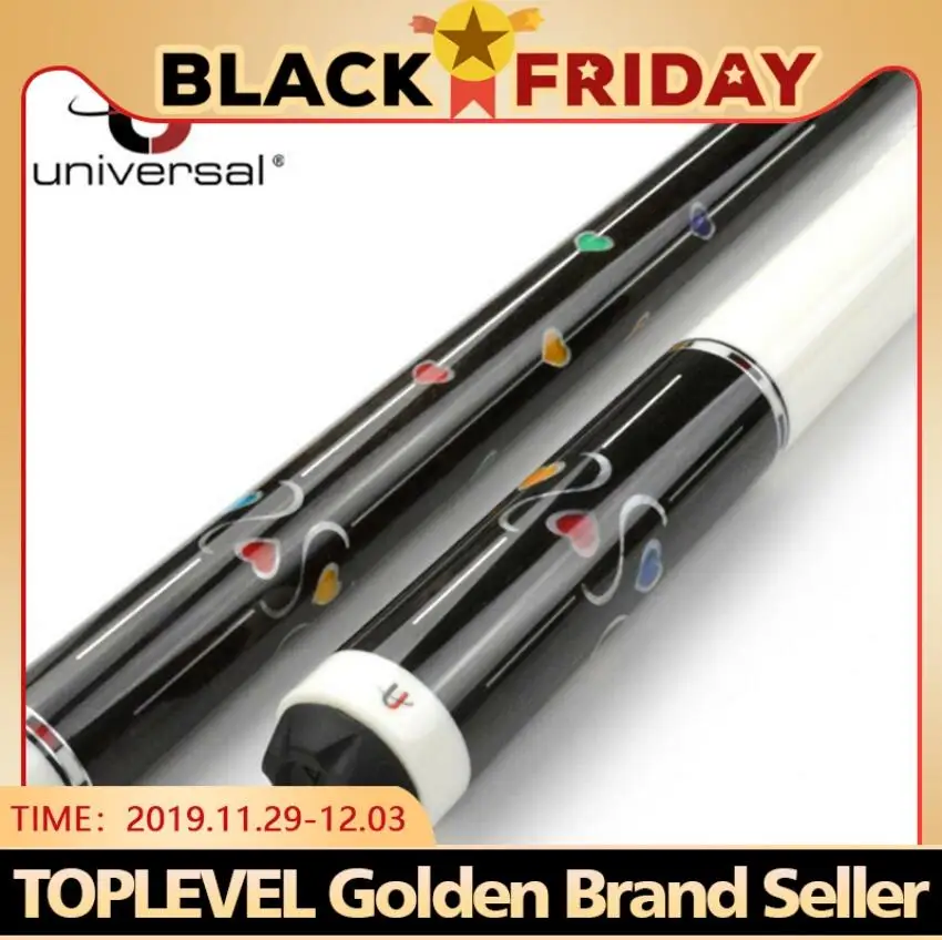 

New Universal Sculpture Pool Cue Stick Kit Billiard 12.75mm Tip UN111-12 Black 8 with Protector Handmade Durable China 2019
