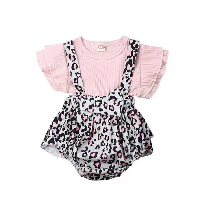 2019 Toddler Infant Baby Girl clothes Short Sleeve Ruffle Tops Overall