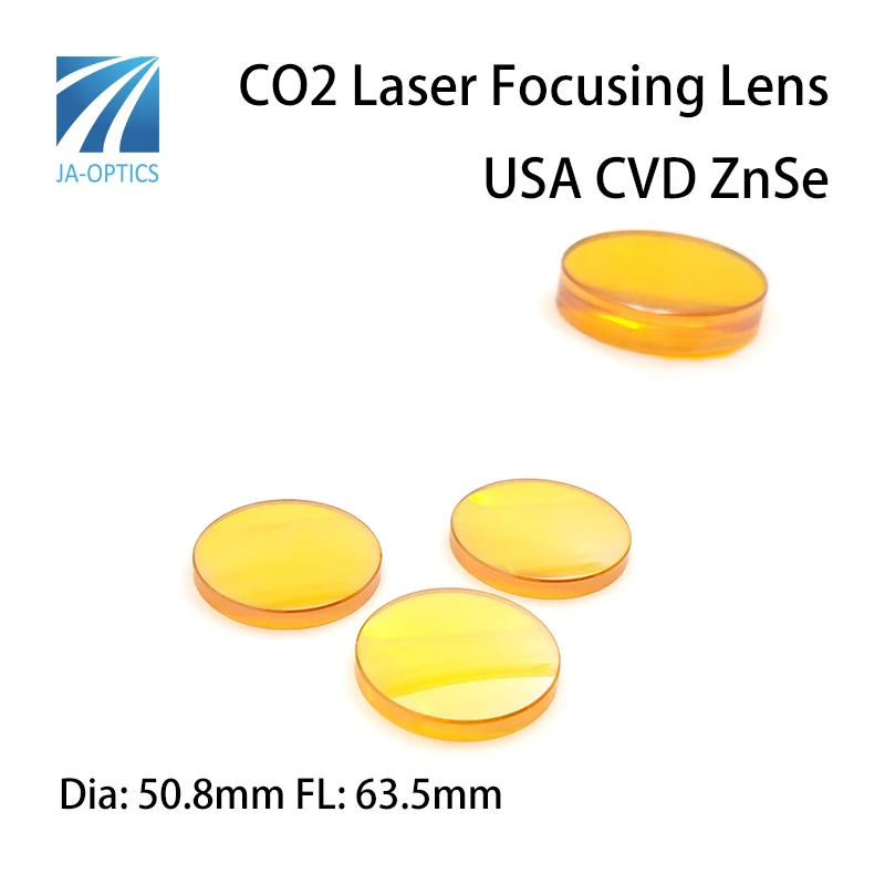 Large Size USA CVD ZnSe Laser Lens Dia.50.8mm FL 63.5mm CO2 Laser Focus