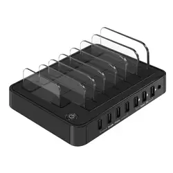 S760 Универсальный 7-Порты и разъёмы зарядка через usb станция USB Зарядное устройство Док-станция для зарядки с 60 Вт Мощность адаптер для
