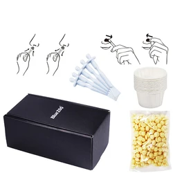 Portable Painless Nose Wax Kit For Men & Women Nose Hair Removal Wax Set Paper-Free Nose Hair Wax Beans Cleaning Wax Kit