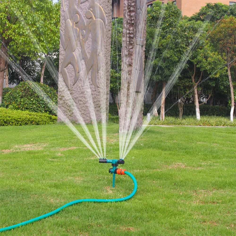 Generic Adjustable 3 Nozzles 360 Degrees Rotating Garden Sprinklers