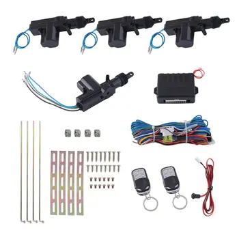 

Car Central Door Lock Remote Keyless Entry System Conversion With 4 Actuators 2 Remote Controllers For 2/3/4 Doors Car