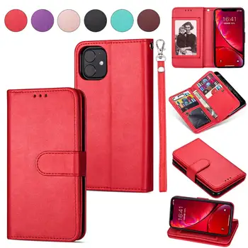 

20pcs/lot Ultra-thin Lambskin 9 Card wallet flip leather cover case for iphone 6 7 8 X XS XR XS Max 6 7 8 plus 11 Pro Max