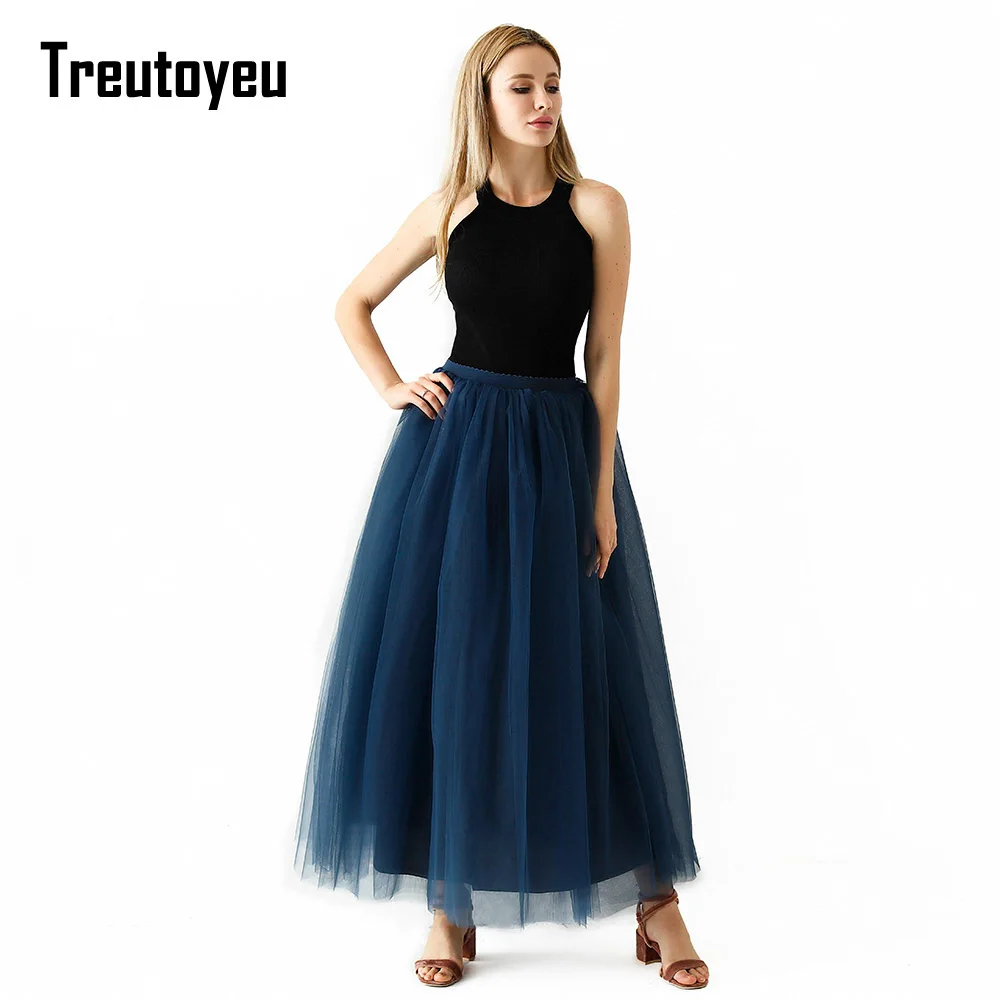 Quality 5 Layers Long Tulle Skirts Womens Burgundy Pleated Skirt Wedding Bridal Bridesmaid Skirt Faldas Saias Femininas Jupe