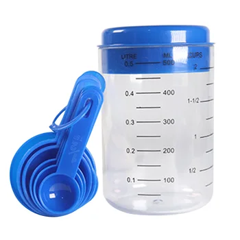 

500ml Utensil Gadget Home Kitchen For Baking With Spoons Cooking Liquid Filter Screen Measuring Cup Set Multifunctional ABS Cake