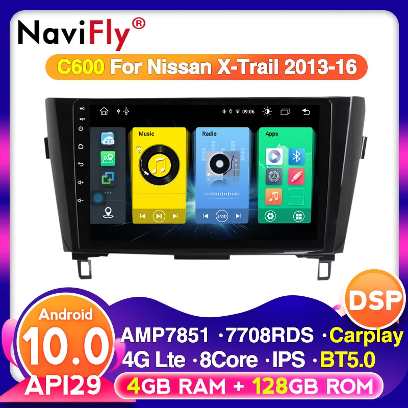 Автомобильная Мультимедийная навигация Android 10 Авторадио плеер для Nissan Qashqai J11 T31 J10