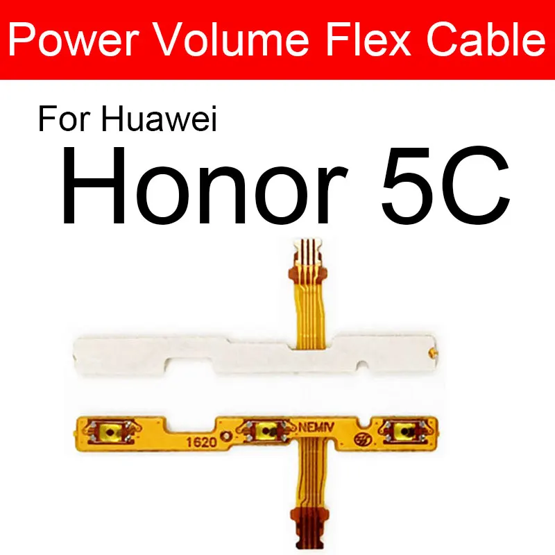 For Honor 5C Мощность и объем гибкий кабель для huawei Honor 4 4A 4C 4X5 5A 5C 5X6 6A 6X7 7A 7C 7X 8A переключатель питания, громкости Управление гибкий кабель - Цвет: For Honor 5C