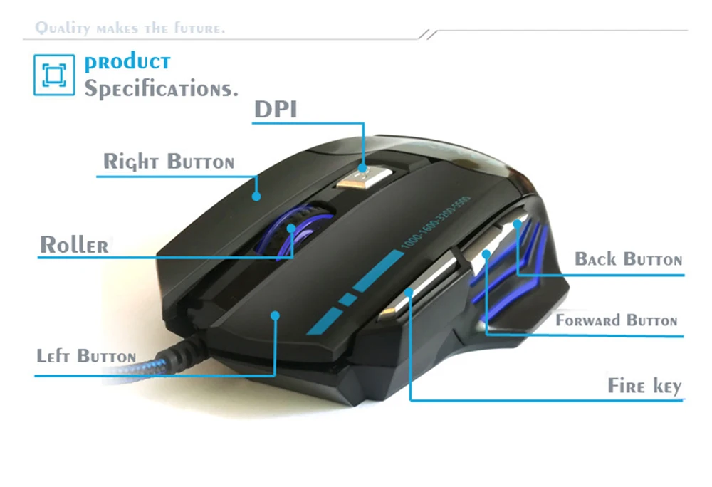 Профессиональная игровая мышь Супер 8D 6800 dpi и бесшумная Проводная игровая мышь 6D 3200 dpi Регулируемая компьютерная Dota 2