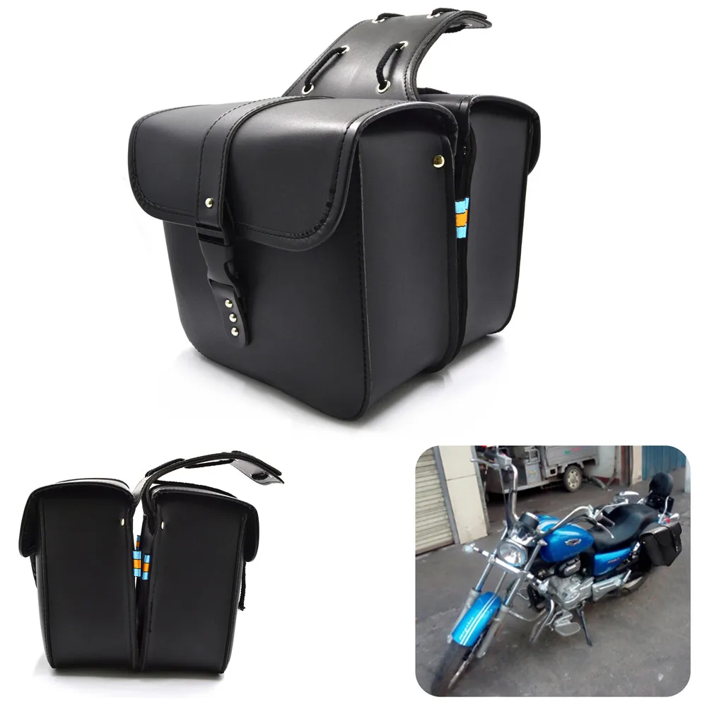 New arrival Universal PU Leather Saddle Bags Motorcycle Saddle Luggage Side Storage Tool Bag For Harley Davidson 