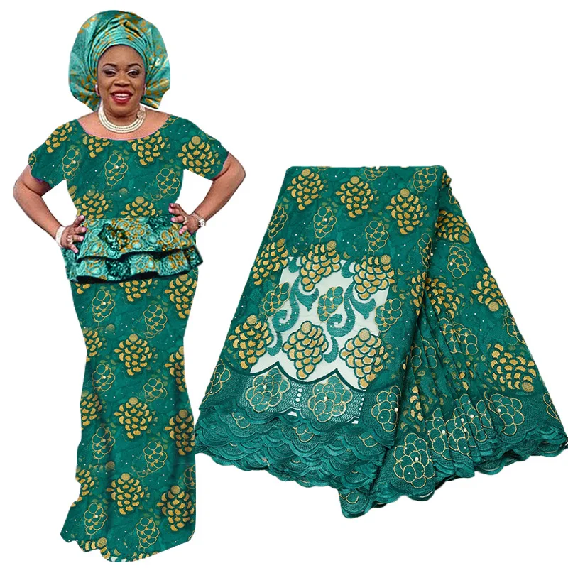 Лидер продаж последние нигерийские кружева ткань 2019 кружевные цветы бисеры для